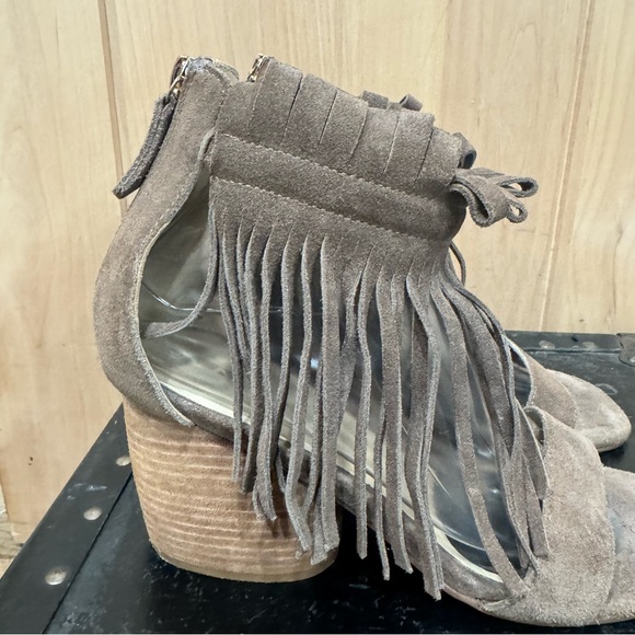 MATIKO SUEDE Morgan FRINGE Sandals HEELS Size 41 Boho - Picture 2 of 16